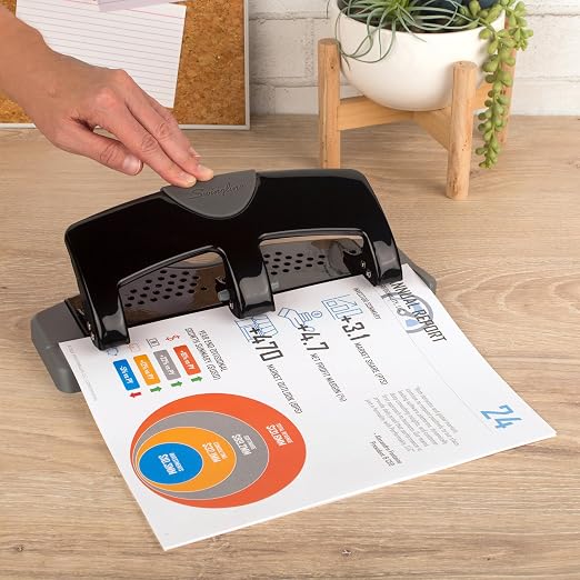 Swingline 3 Hole Punch, 20 Sheet Capacity Three Hole Puncher 3 Ring, Paper Punch - Image 3