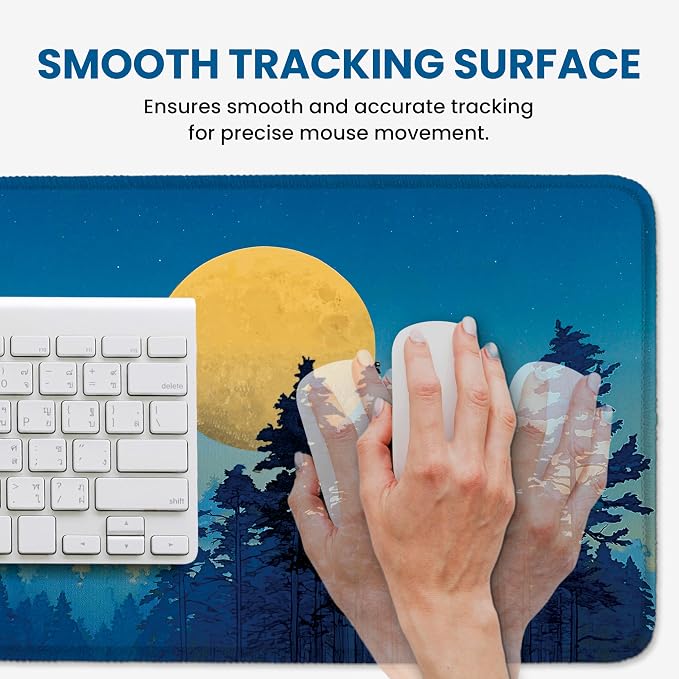 Aesthetic Desk Mat, Cute Moon Birch Desk Pad Protector - Image 4
