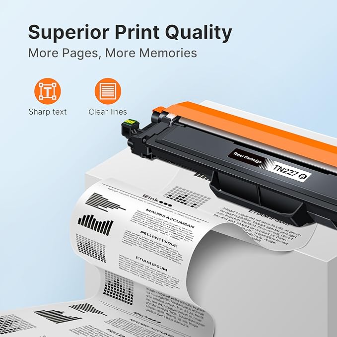E-Z Ink TN227 Compatible Toner Cartridge Replacement for TN-227BK/C/M/Y High Yield Brother TN227 TN227BK TN223 to use with HL-L3270CDW HL-L3230CDW HL-L3210CW HL-L3290CDW MFC-L3710CDW (4 Pack)-DeskLoop Office