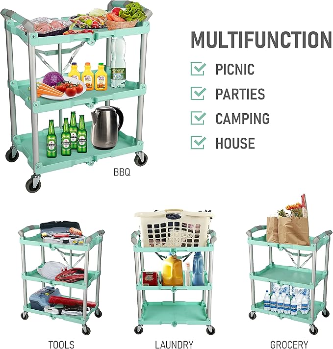 Olympia Tools 89-349 Pack-N-Roll Folding Collapsible Service Cart, 150LB - Image 7