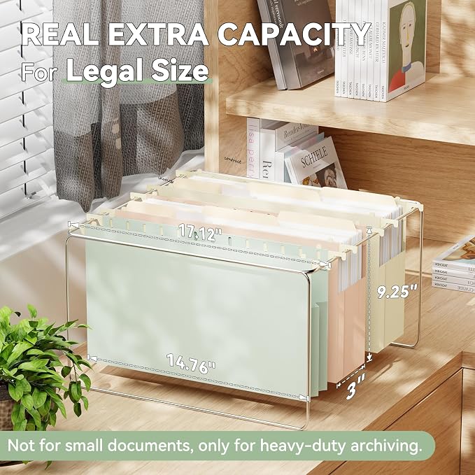 Extra Capacity Plastic Hanging File Folders Legal Size, 6 Pack Reinforced Legal - Image 3