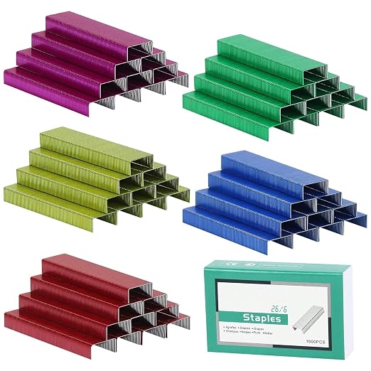 Multibey 5-Pack Colorful Staples Bulk Refill by MultiBey