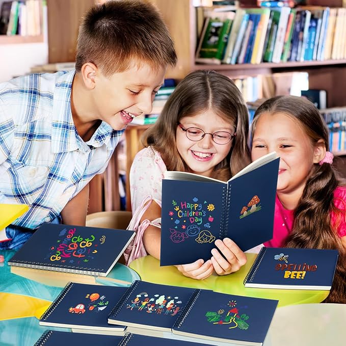 Yahenda 180 Pcs Spiral Notebook Bulk A5 Journal Lined 8.3'' x 5.5'' Writing Composition Paper Small Notepad Subject Notebook for Students Office Business Back to School Supplies (Deep Blue)-DeskLoop Office