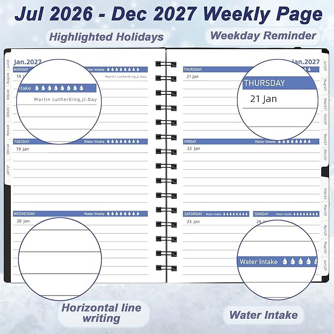 Day Planner 2026-2027, 2026 Planner Weekly and Monthly, from Jul 2026-Dec 2027 - Image 3