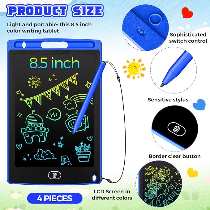 Zonon 4 Pcs LCD Writing Tablet 8.5 Inch Doodle Board Tablet Drawing Gifts LCD - Image 2