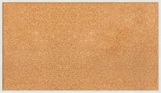 Amanti Art Natural Cork Board for Wall, 17x29 Vision Board with White Frame, Medium Corkboard Office Decor for Home Organization, Modern Corkboard Pinboard to Display Items for Home Organization in-DeskLoop Office