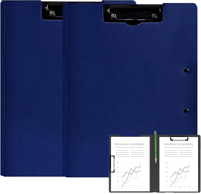 2 Pack Foldable Clipboards, A4 Office Clipboard Folder by MUYICS