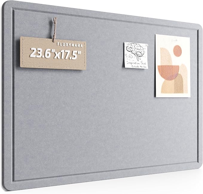 Fluxynara Bulletin Board, 23.6" x 17.5" Cork Board Alternative by FLUXYNARA