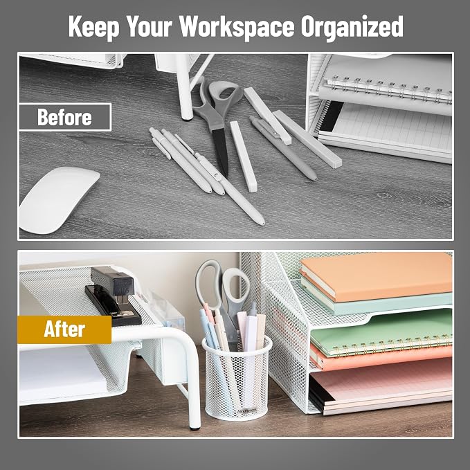 Mind Reader Pen and Accessories Holder, Desktop Organizer, Metal Mesh, 3.5"L x - Image 5