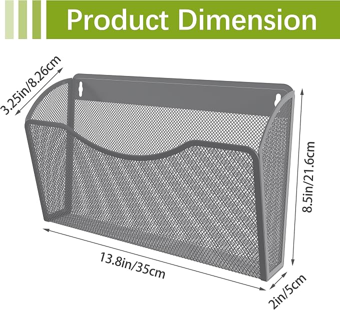 EasyPAG 3 Single Pocket Wall File Organizer, Mesh Hanging File Folder Organizer - Image 4