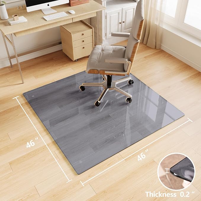 Tempered Glass Chair Mat, Round Corner and Polished Edge - Image 8