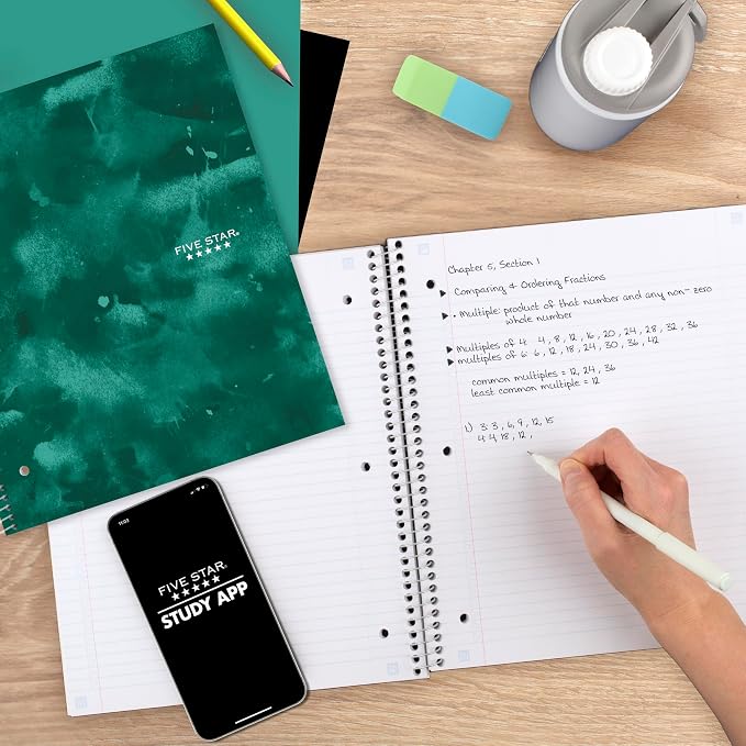 Five Star Spiral Notebook + Study App, 1 Subject, College Ruled Paper, 8-1/2" x - Image 3