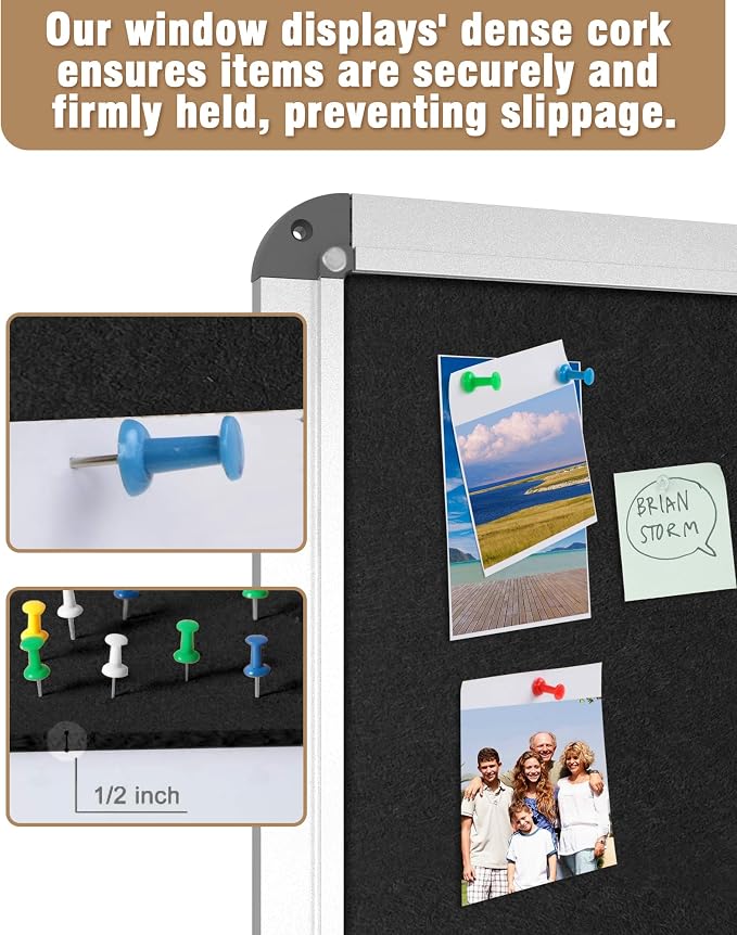 Mifuro 38"x28" Enclosed Bulletin Board, Lockable Weather-Resistant Aluminum - Image 6