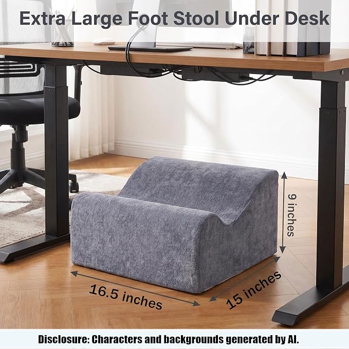 Foot Rest for Under Desk at Work, At Work Soft Ergonomic Footrest, Support Foot - Image 2