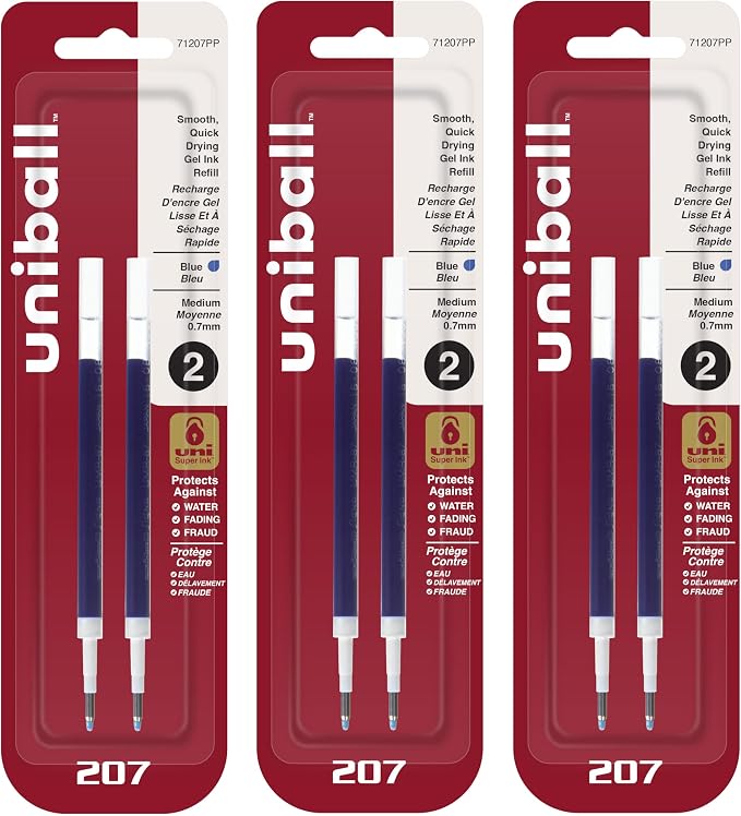 Uni-Ball Signo 207 Gel Pen Refills, Medium Point by uni-ball