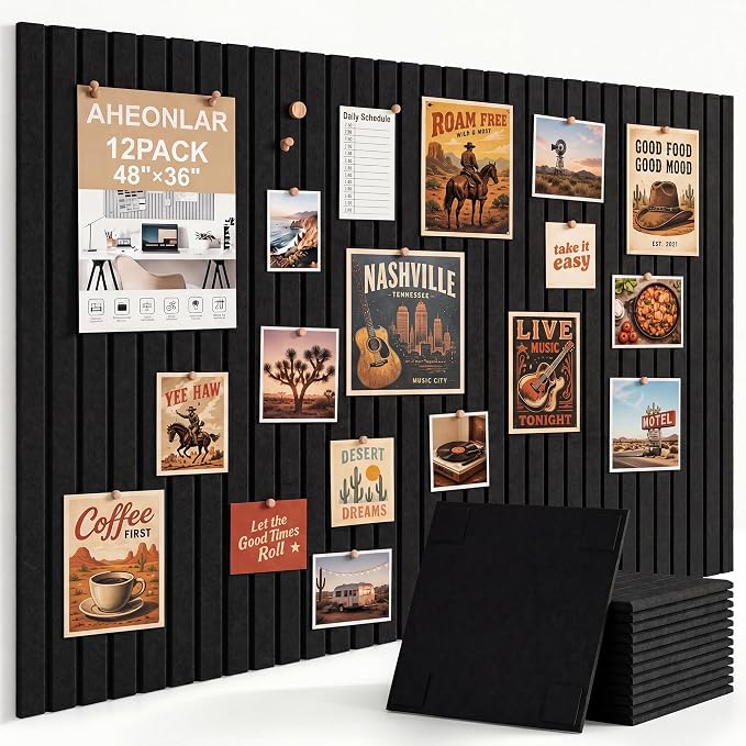 AHEONLAR Felt Bulletin Board 48" x 36", Cork Boards by garden