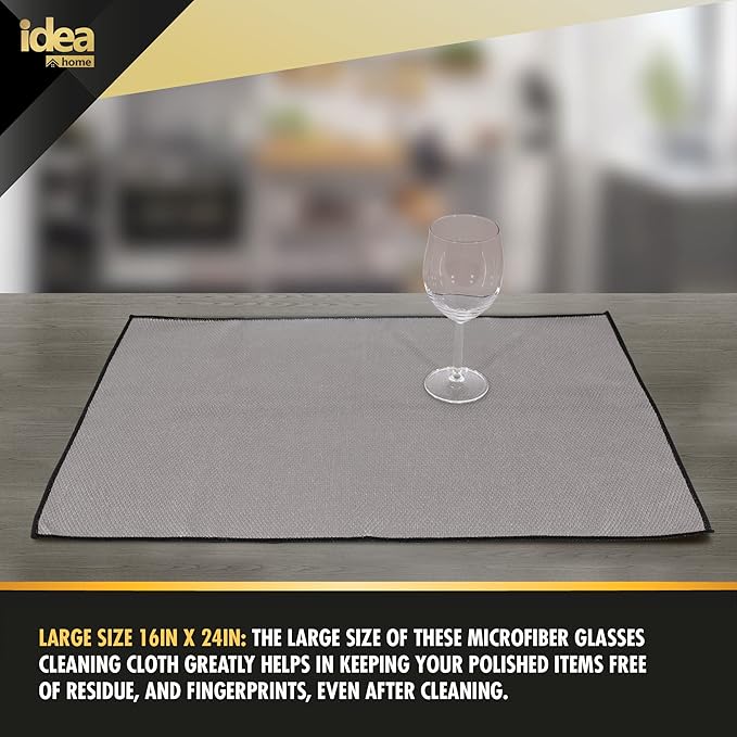 Idea Home Premium Microfiber Cleaning Cloth Ultra Absorbent Streak and Lint Free Fish Scale Large 16 x 24 Polishing Glass Drying Towel (2 Pack)-DeskLoop Office