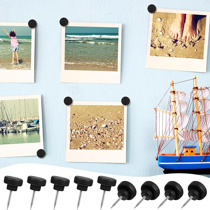 Gueevin 100 Pcs Wooden Push Pins Decorative Wood Thumb Tacks Map Tacks Push Pins - Image 5