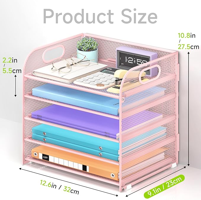 Cawukege 2 Pack 5 Tier Paper Organizer, Letter Tray - Image 5