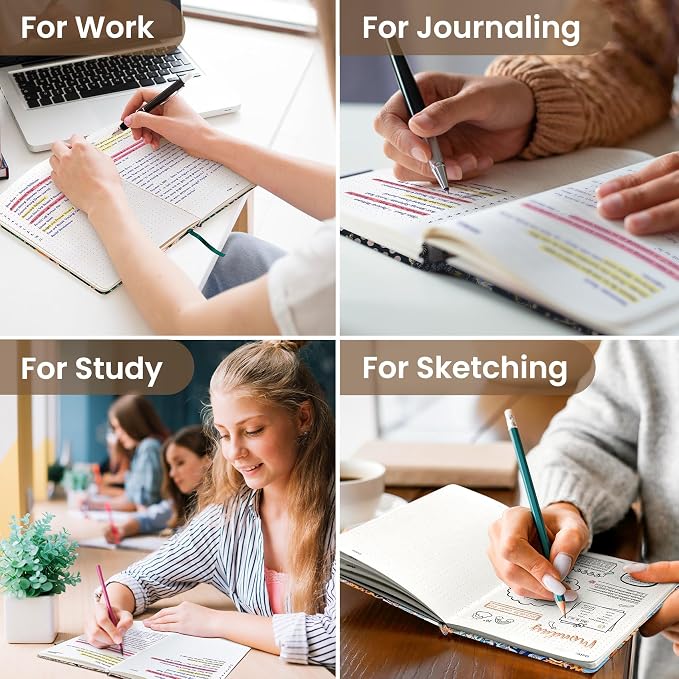 Dotted Journal Notebook for Women & Men, Hardcover Leather Journal for Writing - Image 6