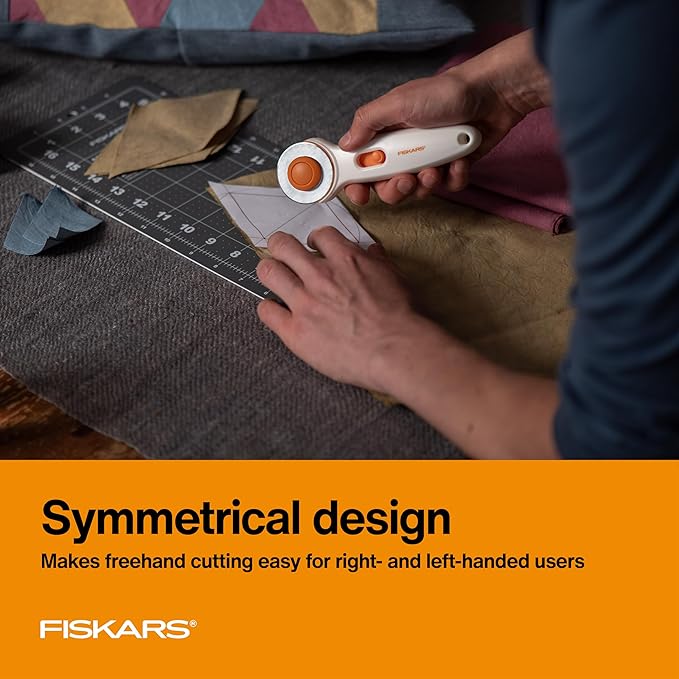 Fiskars 45mm Rotary Cutter for Fabric, Premium Steel Stick Fabric Cutter Cuts - Image 4