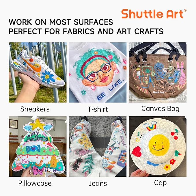Shuttle Art 36 Colors Fabric Markers, Permanent Markers - Image 5