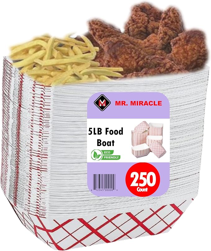 Paper Food Trays, Disposable, Recyclable Serving Boats.for Condiments, Snacks & by MrMiracle