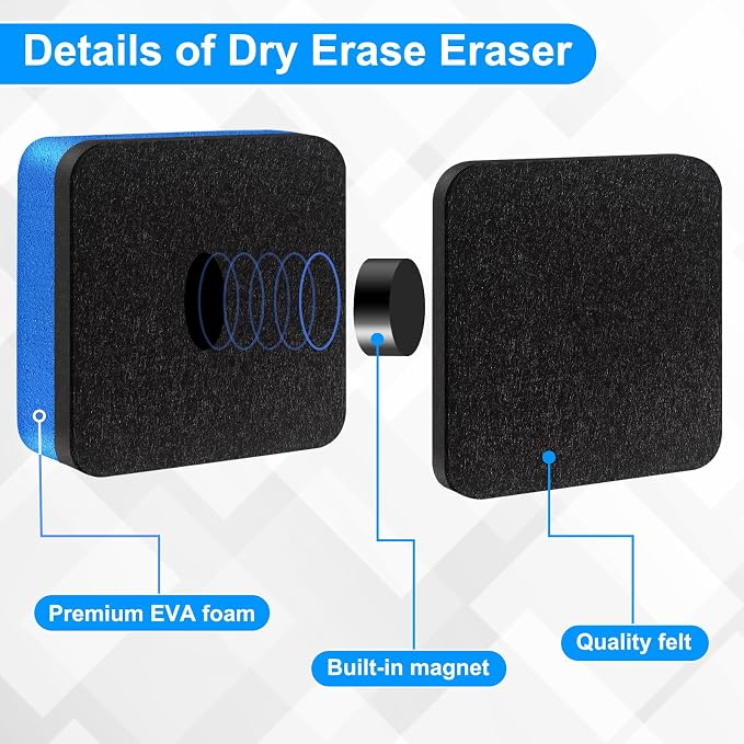 200 Packs Cube Dry Erase Eraser Bulk, Mini Magnetic Whiteboard Dry Erasers - Image 3