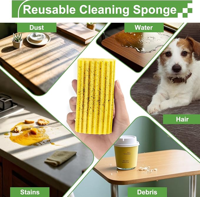 Jeymei 4-Pack Damp Clean Duster Sponge Brush - Image 4