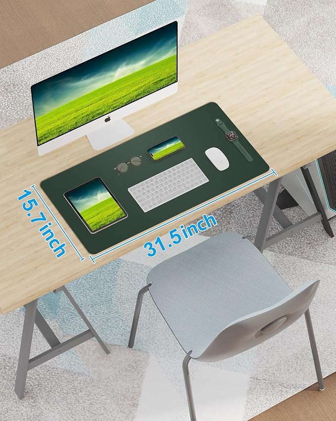 Leather Desk Pad Blotter, Mouse Pad, Office Desk Mat, Non-Slip PU Leather Desk - Image 6
