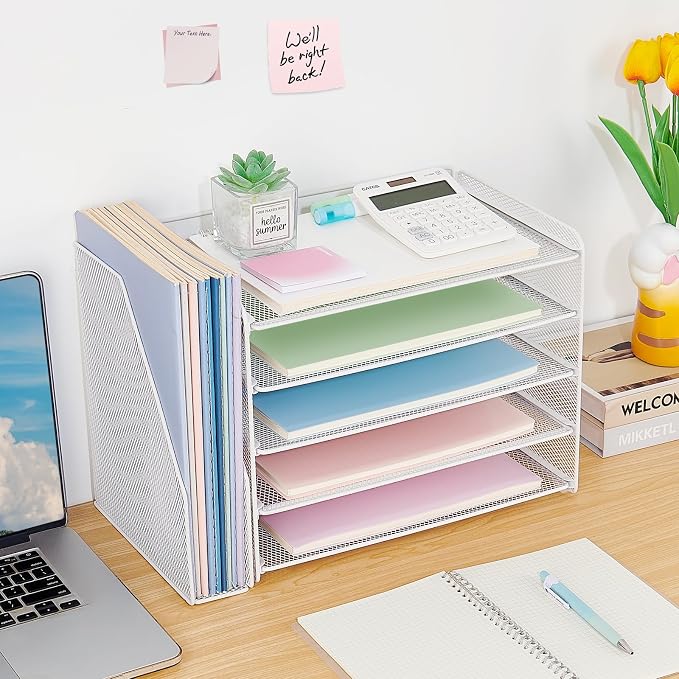 OPNICE Desk Organizer, 5-Tier Paper Organizer Letter Tray - Image 4