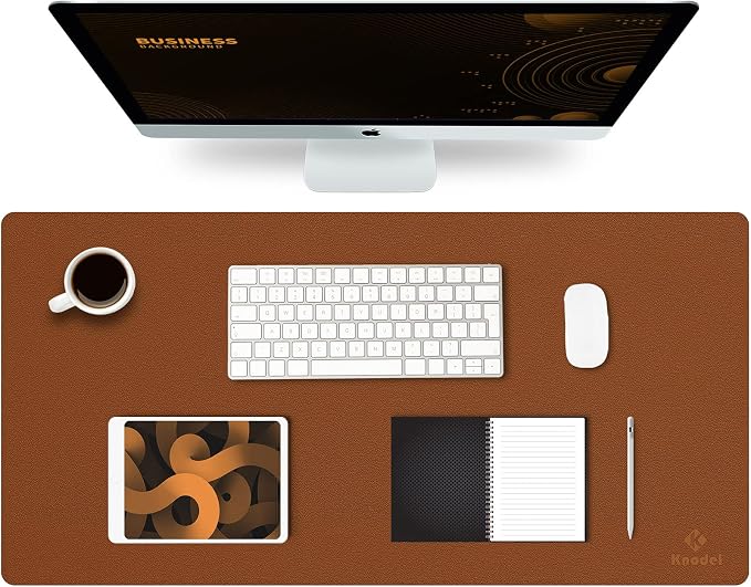 K KNODEL Large Office Leather Desk Mat, Mouse and Keyboard Pad, Computer and by K+KNODEL