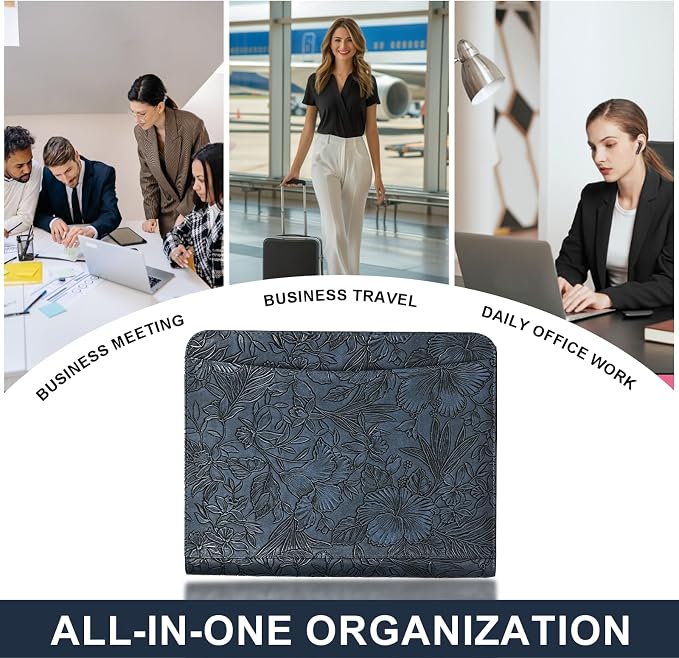 Leathario Portfolio Binder, Includes 5 Folder Index Dividers and 3 Notepads - Image 8
