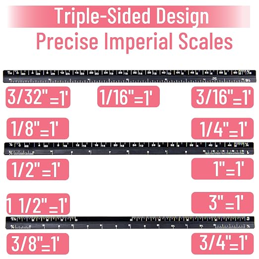 Mr. Pen- 6 Inch Pocket Size Ruler, 2 Pack, Small Architectural Scale | Compact - Image 4