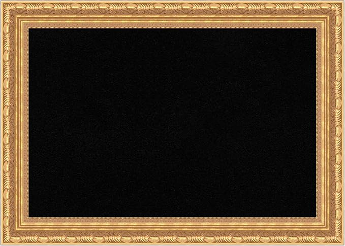 Amanti Art Black Cork Board for Wall, 20x28 Vision Board with Gold Wood Frame, Medium Corkboard Office Decor for Home Organization, Traditional Corkboard Pinboard to Display Items for Home-DeskLoop Office