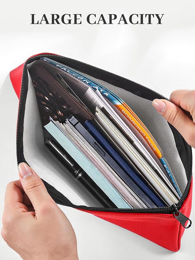 SMARTAKE Money Bags with Zipper, Waterproof Leather Money Pouches, - Image 6