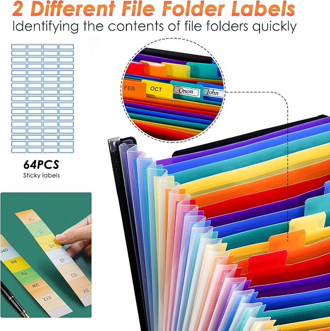 Large Accordion File Organizer, 24 Pockets Legal File Folder, Expanding File - Image 6