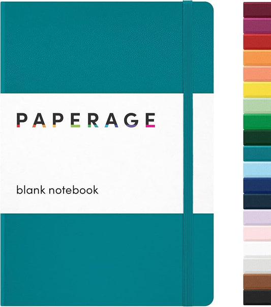 PAPERAGE Blank Journal Notebook, 160 Pages, Medium 5.6 in x 8 in by PAPERAGE