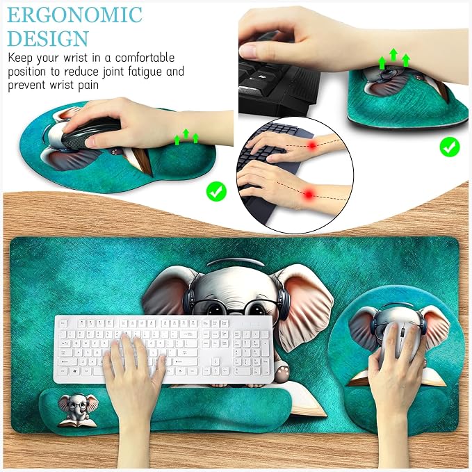 LIMKRIAN Desk Mat Pad, Large Gaming Mouse Pad - Image 4