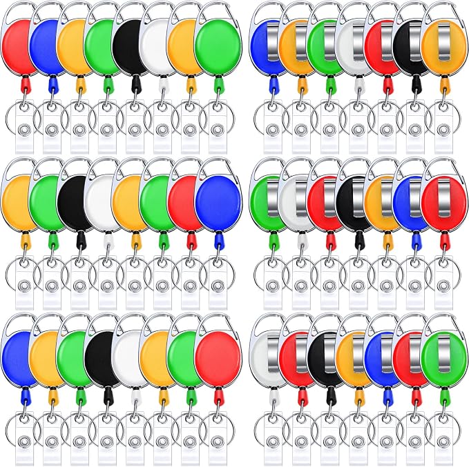 Honoson 50 Pcs Heavy Duty Retractable Badge Reels Batch ID Badge Holder by Honoson