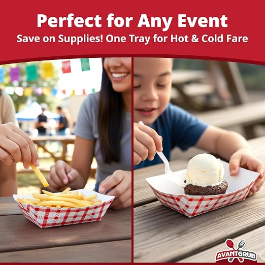 Heavy Duty, Grease Resistant 1 Lb Paper Food Trays 100 Pack. Recyclable - Image 5