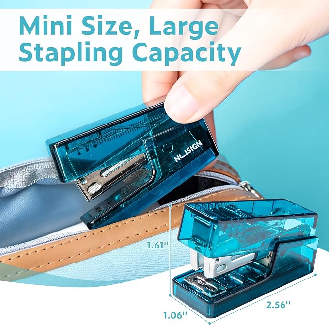 NUSIGN Mini Stapler with 830 Staples, Small Cute Desk Staplers, 25 Sheet - Image 7