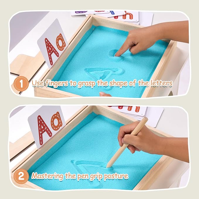 Montessori Sand Tray for Kids, Writing Play Sand Tray - Image 5