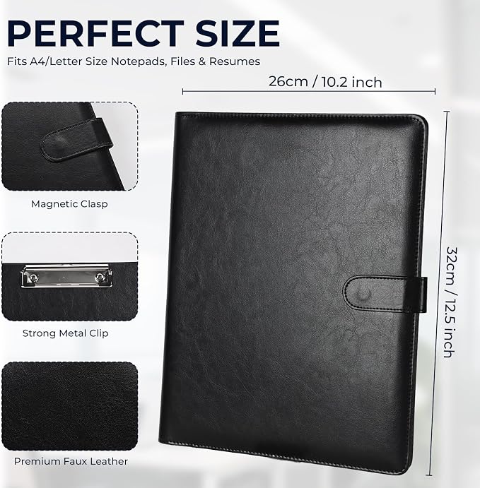 10 Pack Padfolio Portfolio Binder, Faux Leather Folder, Resume Interview Legal - Image 2