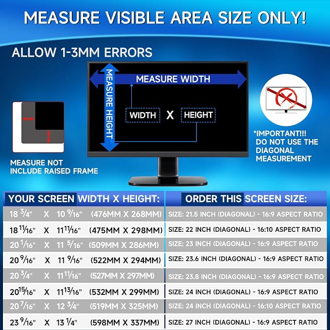 Magicmoon 2-Pack 24 Inch Computer Privacy Screen Filter, Anti-Spy/Glare - Image 2