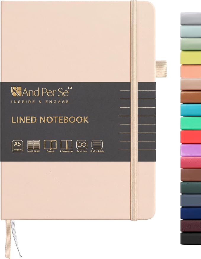 &And Per Se Lined Journal Notebook, 160 Pages, A5 5.7 x 8 inches College Ruled by AndPerSe