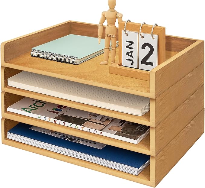 PROLEE Wooden Paper Tray Organizer by Hamstercages