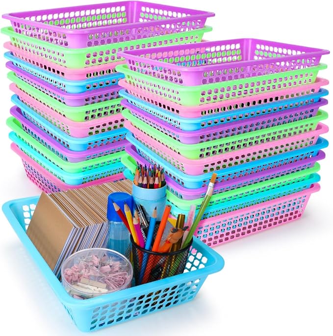 Zhehao 14 x 10 x 3 Inch 16 Pack Paper Organizer Basket Small Plastic Storage by Zhehao
