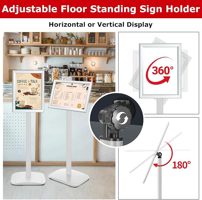 VAIIGO Heavy Duty Standing Sign Holder 8.5x11 Inch - Image 4