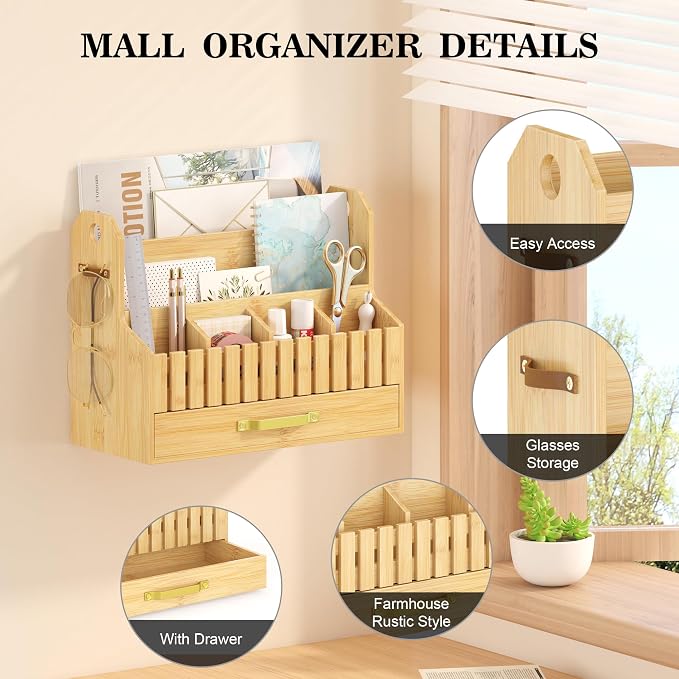 Bamboo Mail Organizer Countertop - Image 4